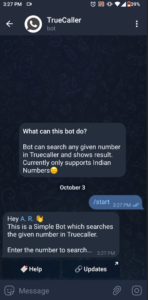 truecaller bot telegram